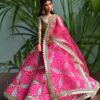 Pink and gold lehenga for Barbie doll