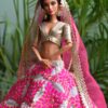 Pink and gold lehenga for Barbie doll