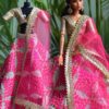 Pink and gold lehenga for Barbie doll
