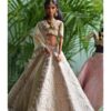 Embroidered beige lehenga with accessories for Barbie doll