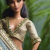 Embellished golden blouse for Barbie doll