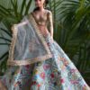 Embroidered blue lehenga for Barbie doll