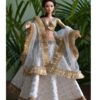 White and gold embroidered Kiran lehenga for Barbie doll