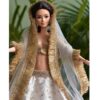 White and gold embroidered Kiran lehenga for Barbie doll