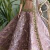 Embroidered lilac and gold lehenga for Barbie doll