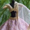 Embroidered lilac and gold lehenga for Barbie doll