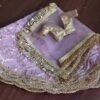 Embroidered lilac and gold lehenga for Barbie doll