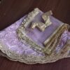 Embroidered lilac and gold lehenga for Barbie doll