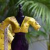 Embellished yellow gold bridal lehenga for Barbie doll