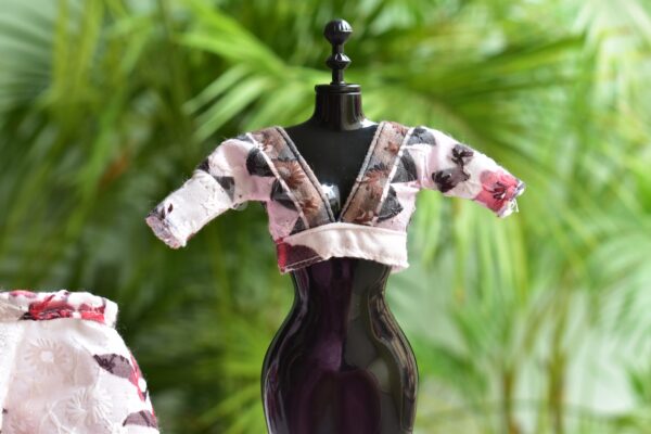 Embroidered cotton lehenga for Barbie doll