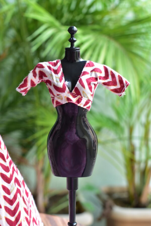 Printed cotton lehenga for Barbie doll