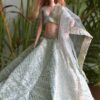 Embroidered mint lehenga for Barbie doll