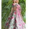 Cotton floral Indian lehenga for Barbie doll