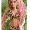 Cotton floral Indian lehenga for Barbie doll