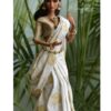 White and gold Indian bridal saree for Barbie doll