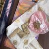 White and gold Indian bridal saree for Barbie doll