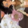White and gold Indian bridal saree for Barbie doll