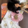 White and gold Indian bridal saree for Barbie doll