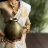 White and gold Indian bridal saree for Barbie doll