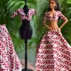 Printed cotton lehenga for Barbie doll