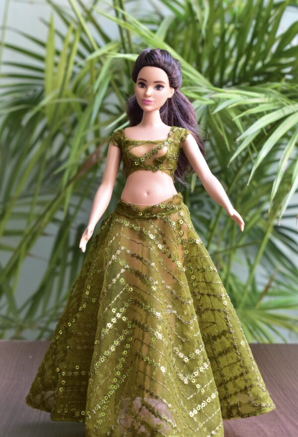 Indian lehenga for curvy Barbie doll (set of 2)