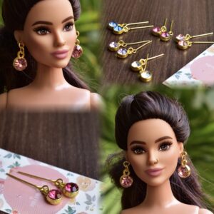 Rhinestones earrings for Barbie doll(set of 5)