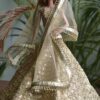 Embroidered gold lehenga for Barbie doll