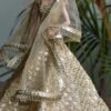 Embroidered gold lehenga for Barbie doll