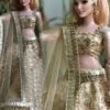 Embroidered gold festive lehenga for curvy Barbie doll