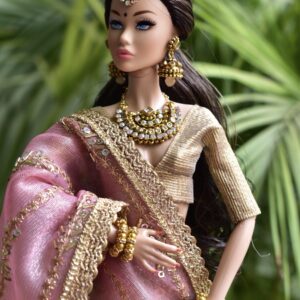 Aishwarya doll (green and embroidered pink lehenga)