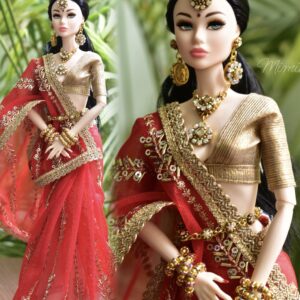Awani doll (embroidered red and gold saree)