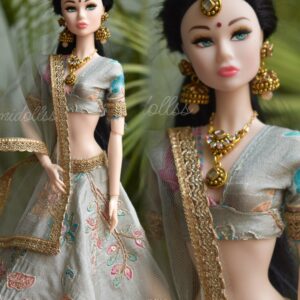 Nisha doll (embroidered baby blue lehenga with accessories)