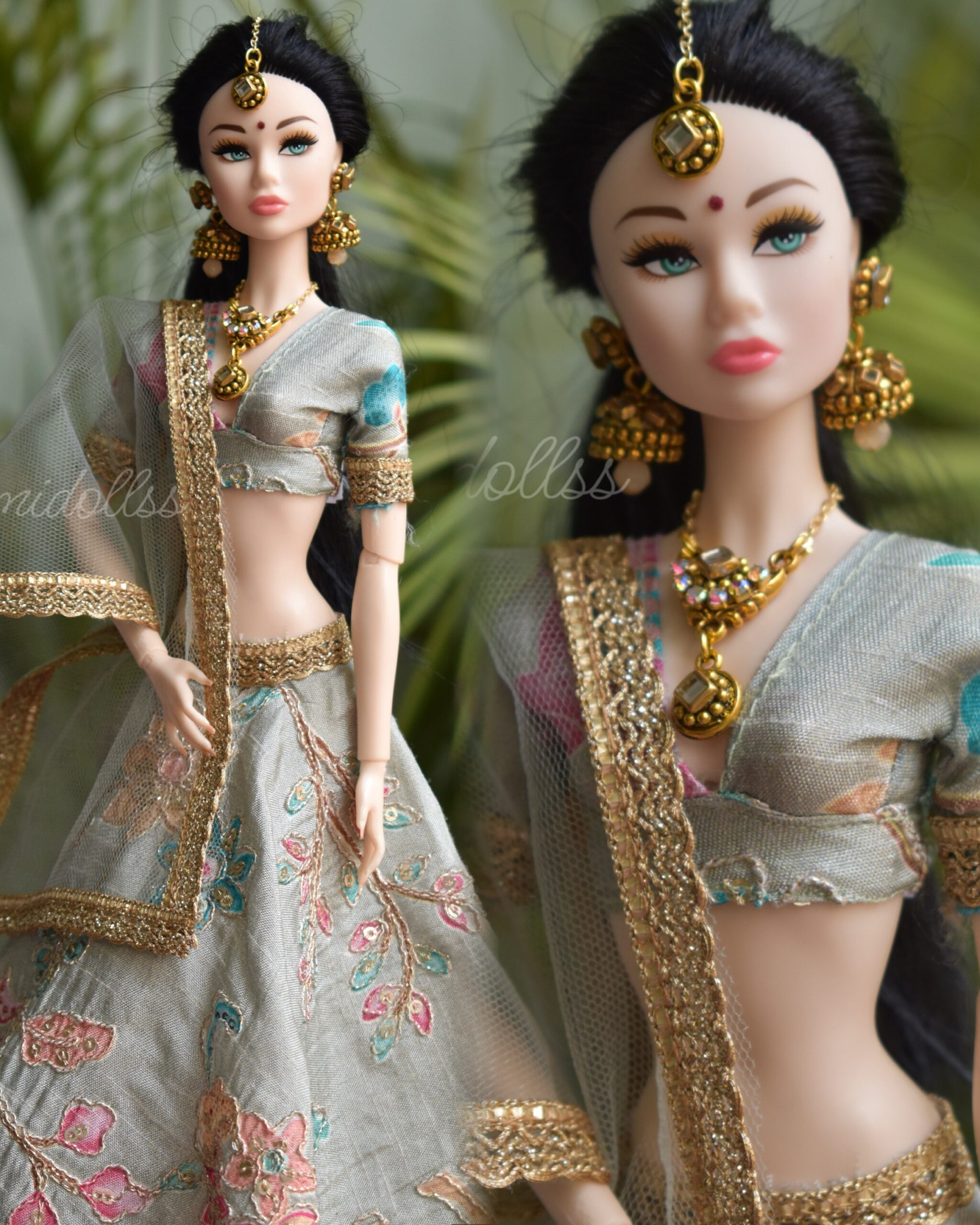 Nisha doll (embroidered baby blue lehenga with accessories)