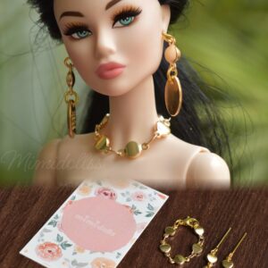 Gold jewellery set for dolls (set of 5)
