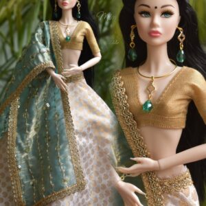 SOUMYA DOLL (white & green lehenga)