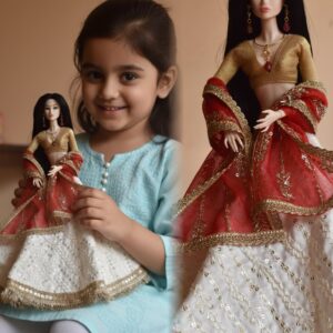 Rani Doll (white embroidered lehenga)