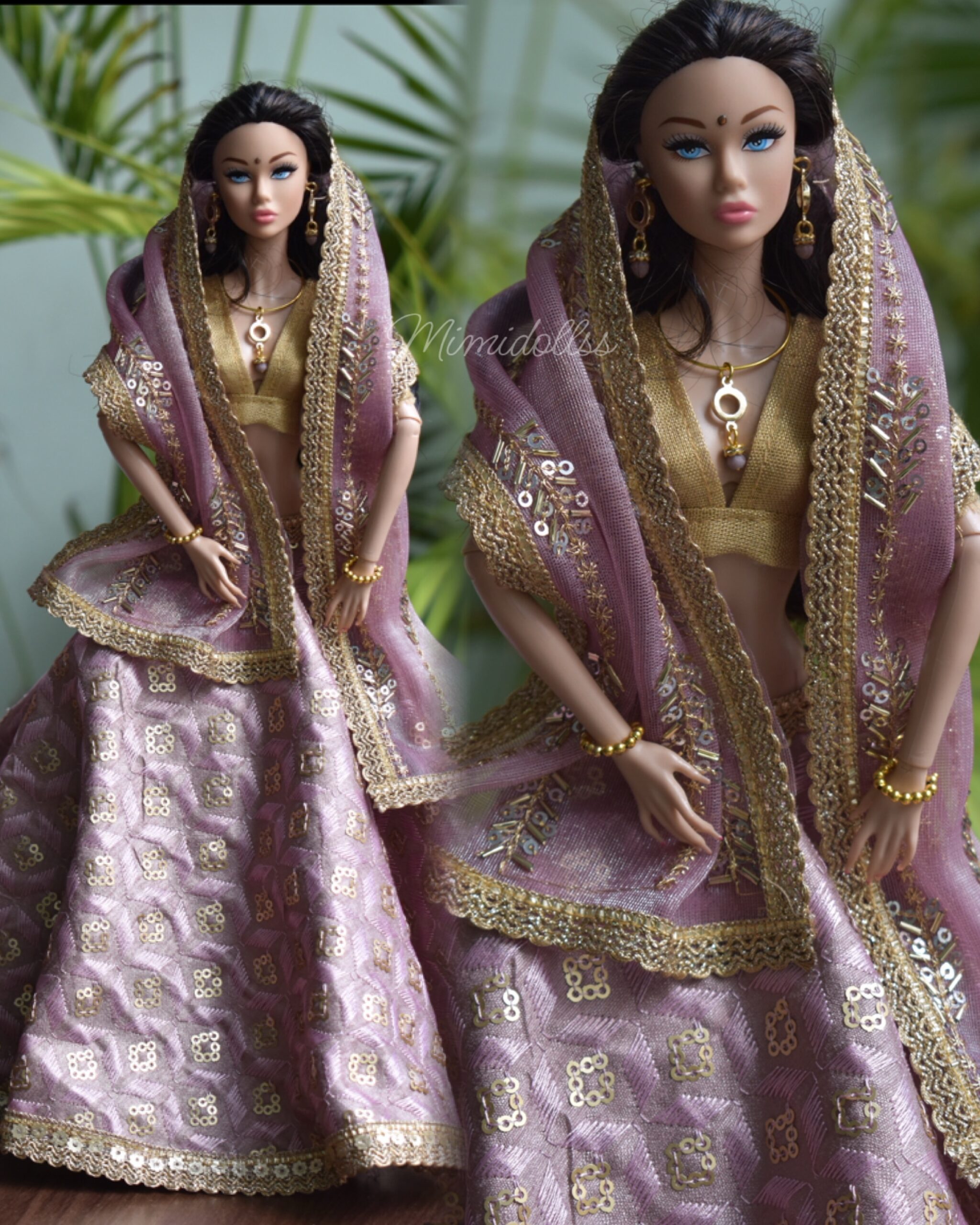Simran Doll (embroidered lilac lehenga) - Image 6