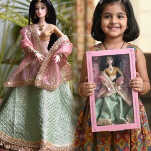 RiA Doll (embroidered green lehenga)