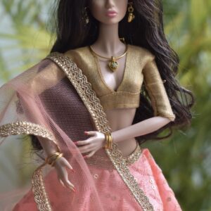Prisha Doll (Embroidered peach lehenga)