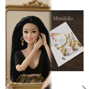 Lilac drop gold jewellery set for dolls
