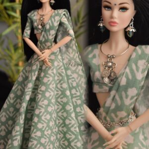 Printed cotton lehenga with accessories for dolls