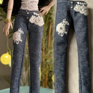Light blue denim jeans for dolls