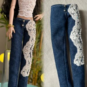 Blue denim jeans for dolls