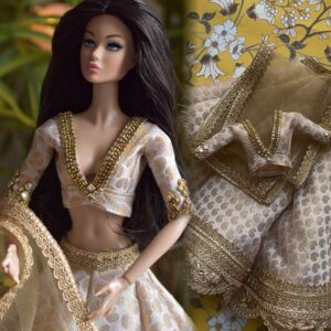Indian Banarasi bridal lehenga for doll