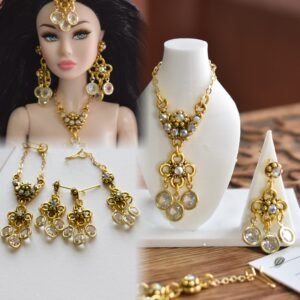 Gold and white Indian bridal jewellery for dolls