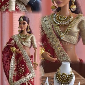 Indian bridal saree set for doll